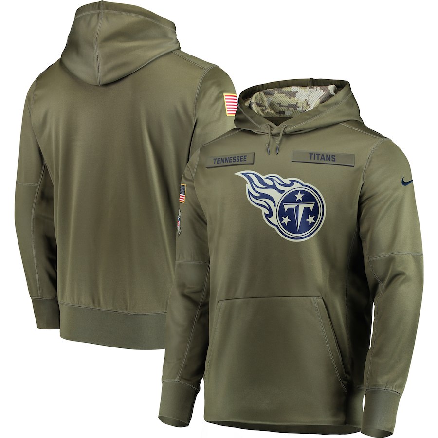 Men Tennessee Titans Nike Olive Salute To Service KO Performance Hoodie Green